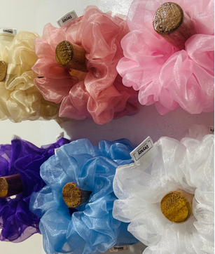 Colorful scrunchies with high quality branding