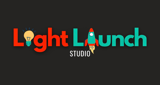 Text Logo design of Light Launch Studio